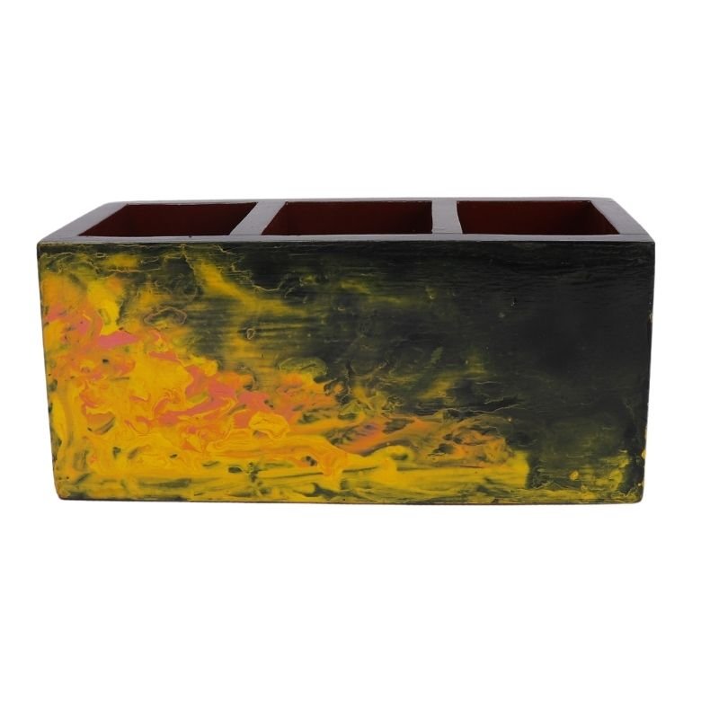 eshilp Mango Wood hand Painted Knifes/ Spoon Holder