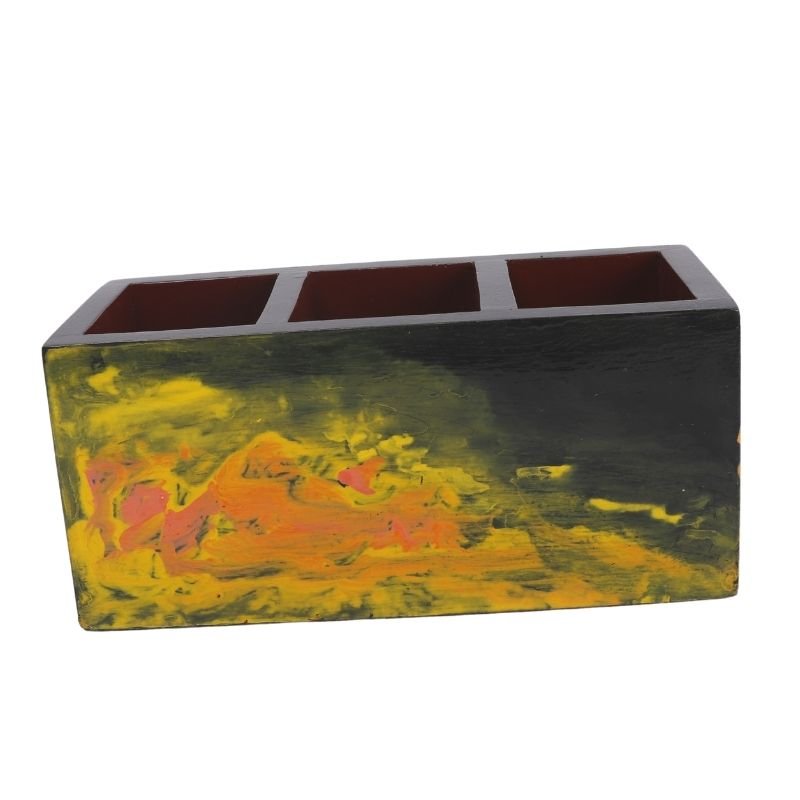 eshilp Mango Wood hand Painted Knifes/ Spoon Holder