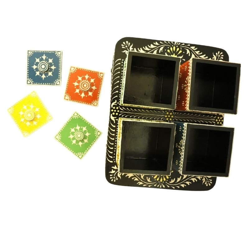 MDF Wooden Thela shape Dry Fruit Serving Trolley Tray