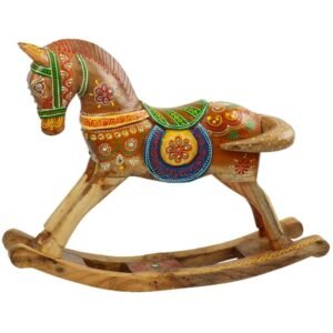 Wooden Decorative Hand Embossed & Painted Rocking Horse