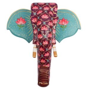 Multi Color Hand Embossed  Wall Hanging Elephant Face