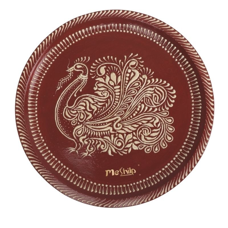 Wooden Decorative Hand Painting of Peacock