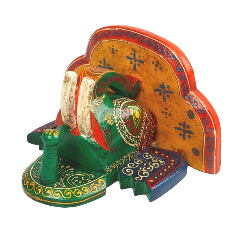 Multi Color hand Embossed Elephant Face Wall Shelf