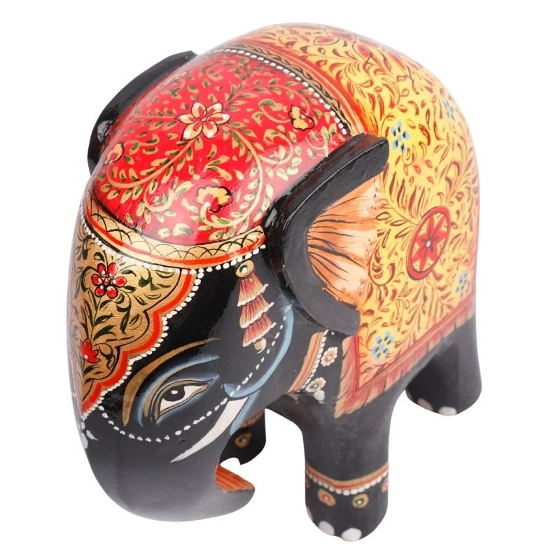 Wooden Decorative Hand Painted Elephant