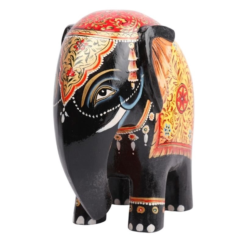 Wooden Decorative Hand Painted Elephant
