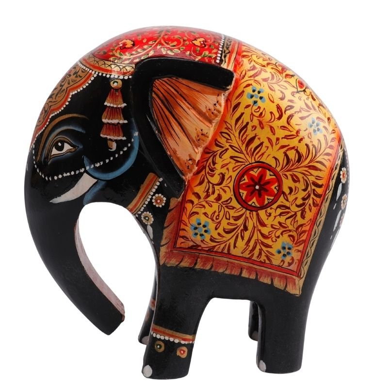 Wooden Decorative Hand Painted Elephant