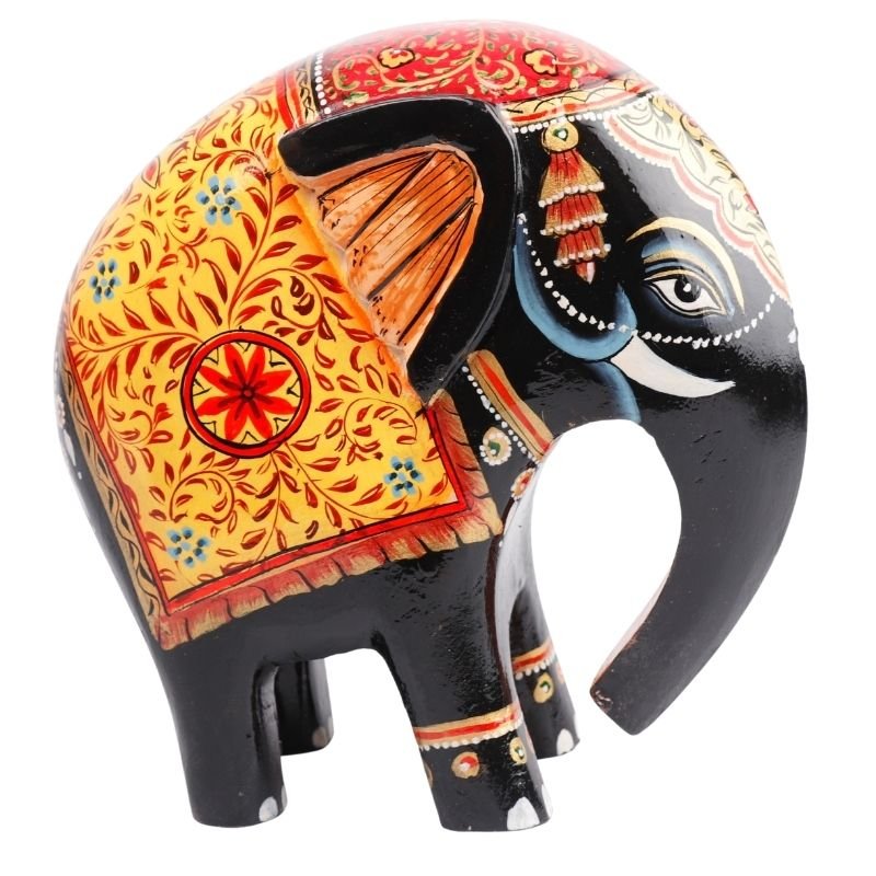 Wooden Decorative Hand Painted Elephant