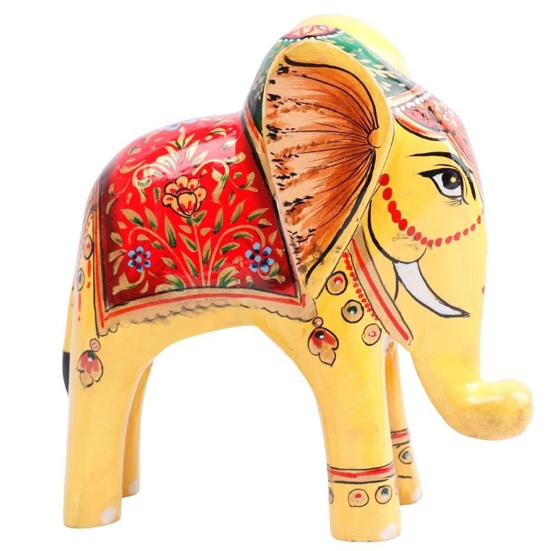 Wooden Decorative Hand Painted Elephant