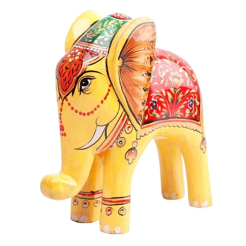 Wooden Decorative Hand Painted Elephant