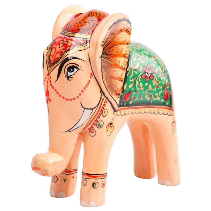 Wooden Decorative Hand Painted Elephant