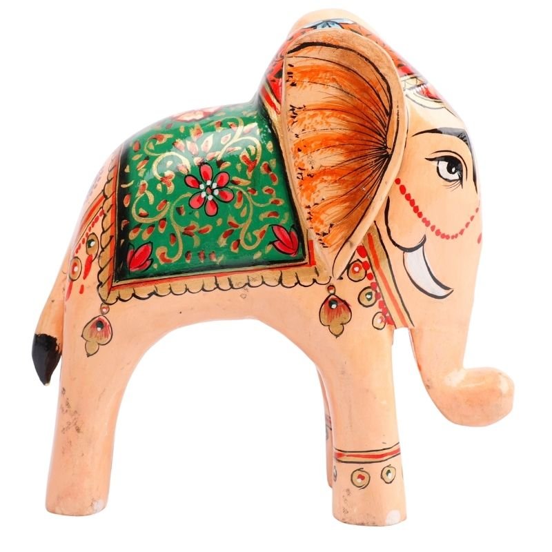 Wooden Decorative Hand Painted Elephant