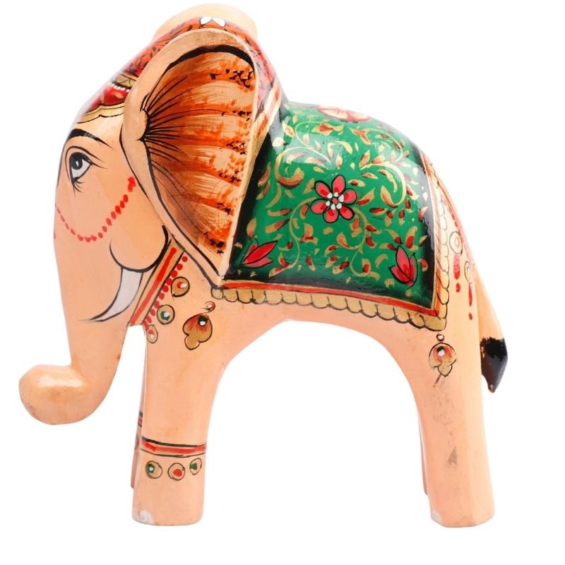 Wooden Decorative Hand Painted Elephant