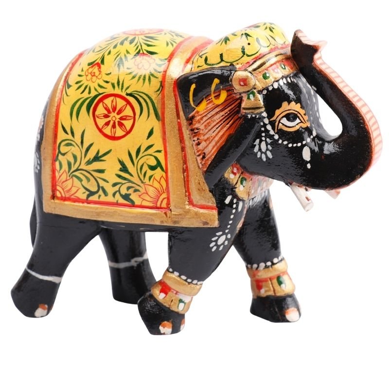 Wooden Decorative Hand Painted Elephant