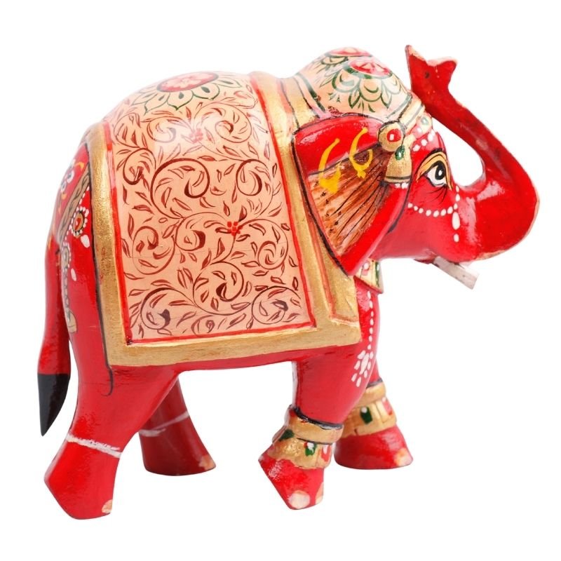 Wooden Decorative Hand Painted Elephant