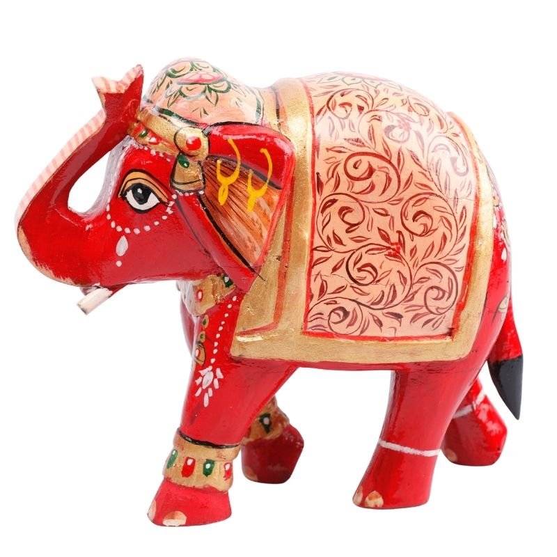 Wooden Decorative Hand Painted Elephant