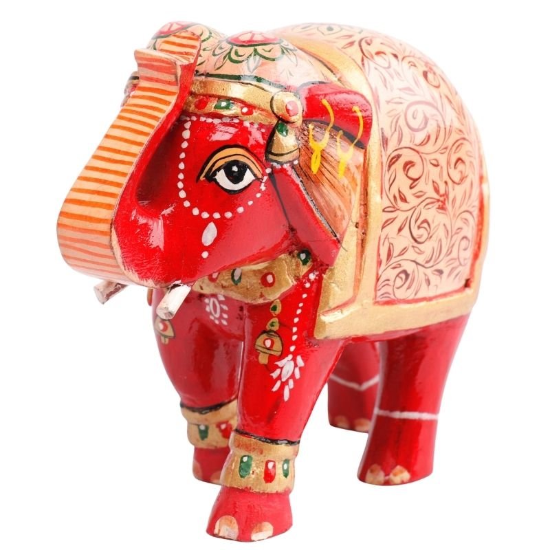 Wooden Decorative Hand Painted Elephant