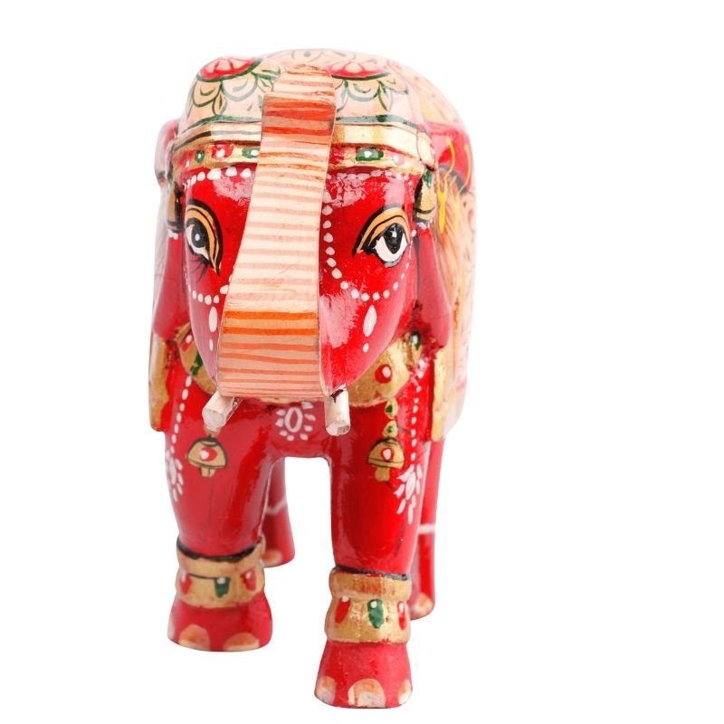 Wooden Decorative Hand Painted Elephant