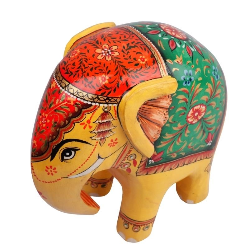 Wooden Decorative Hand Painted Elephant