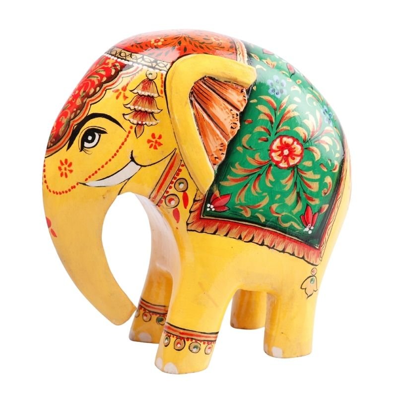 Wooden Decorative Hand Painted Elephant