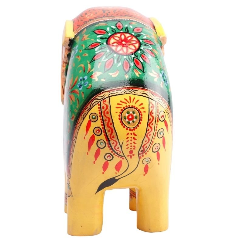 Wooden Decorative Hand Painted Elephant