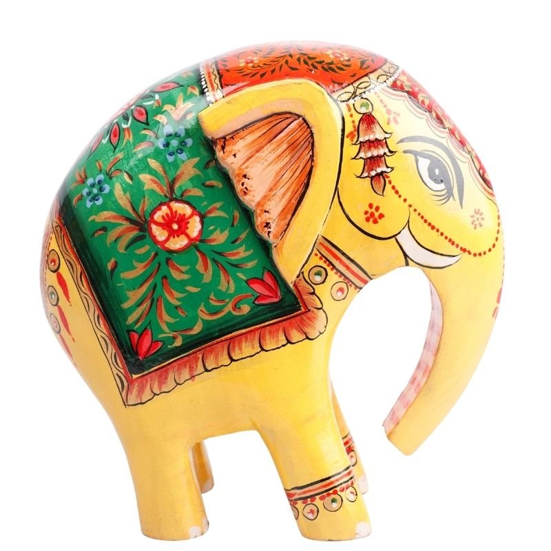 Wooden Decorative Hand Painted Elephant