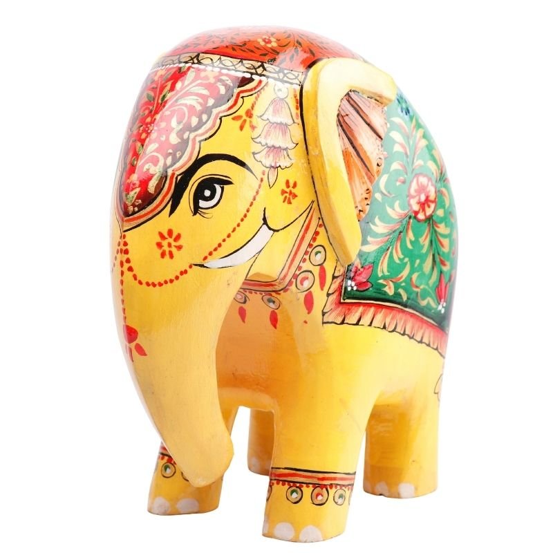 Wooden Decorative Hand Painted Elephant