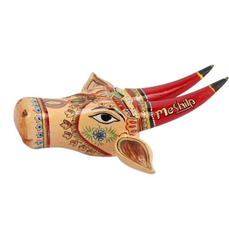 Wooden Cow head Wall Hanging