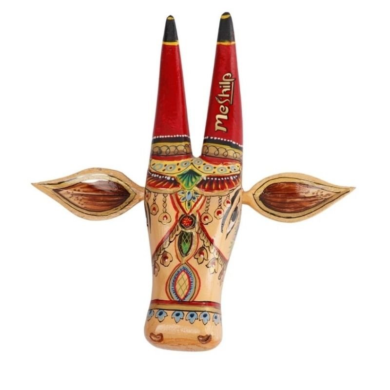 Wooden Cow head Wall Hanging