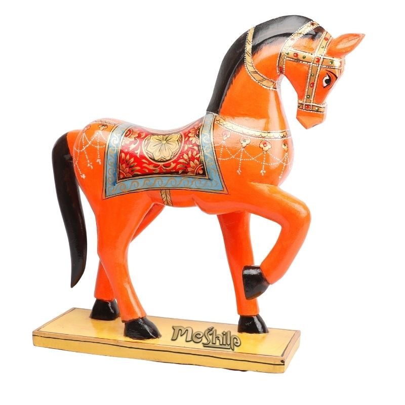 Meshilp Wooden Decorative Hand Painted Horse