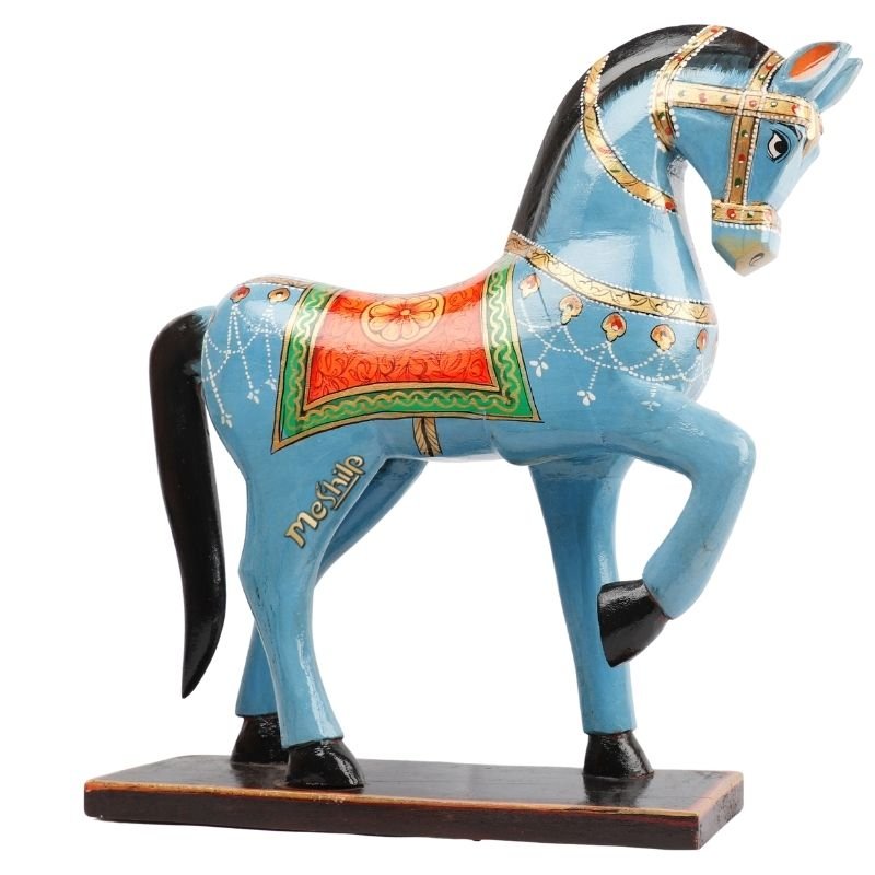 Meshilp Wooden Decorative Hand Painted Horse