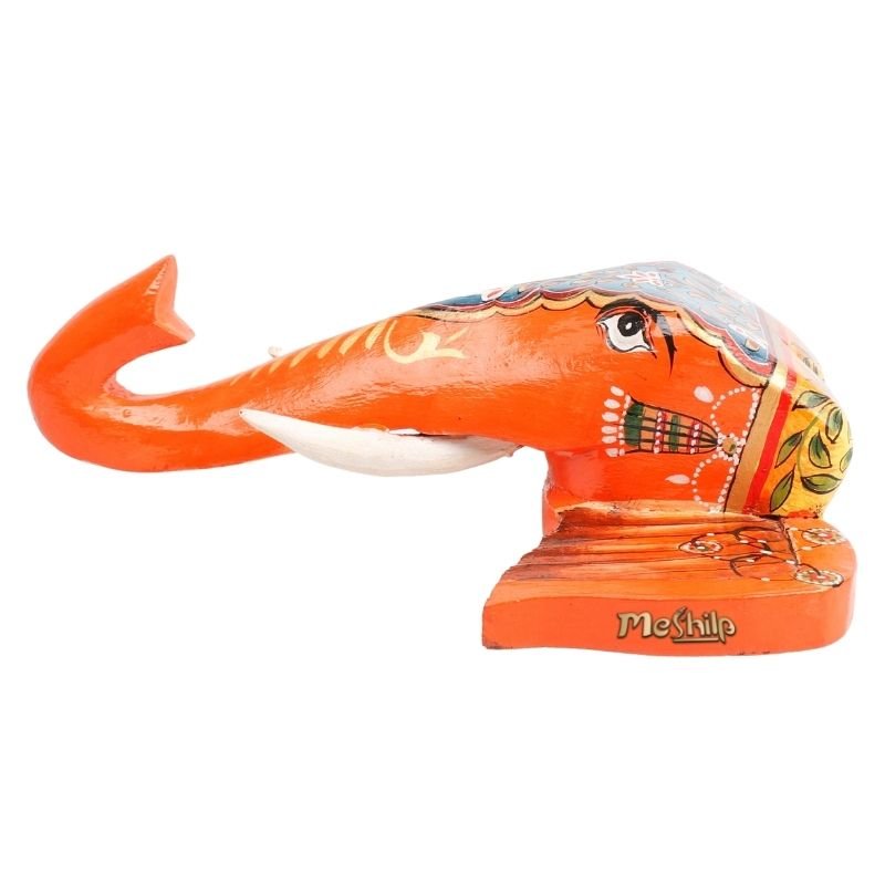 Multi Color Hand Embossed Wall Hanging Elephant Face