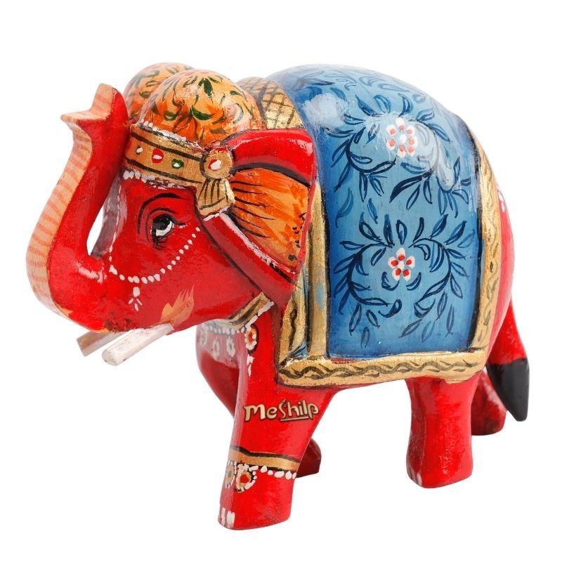 Wooden Decorative Hand Painted Elephant