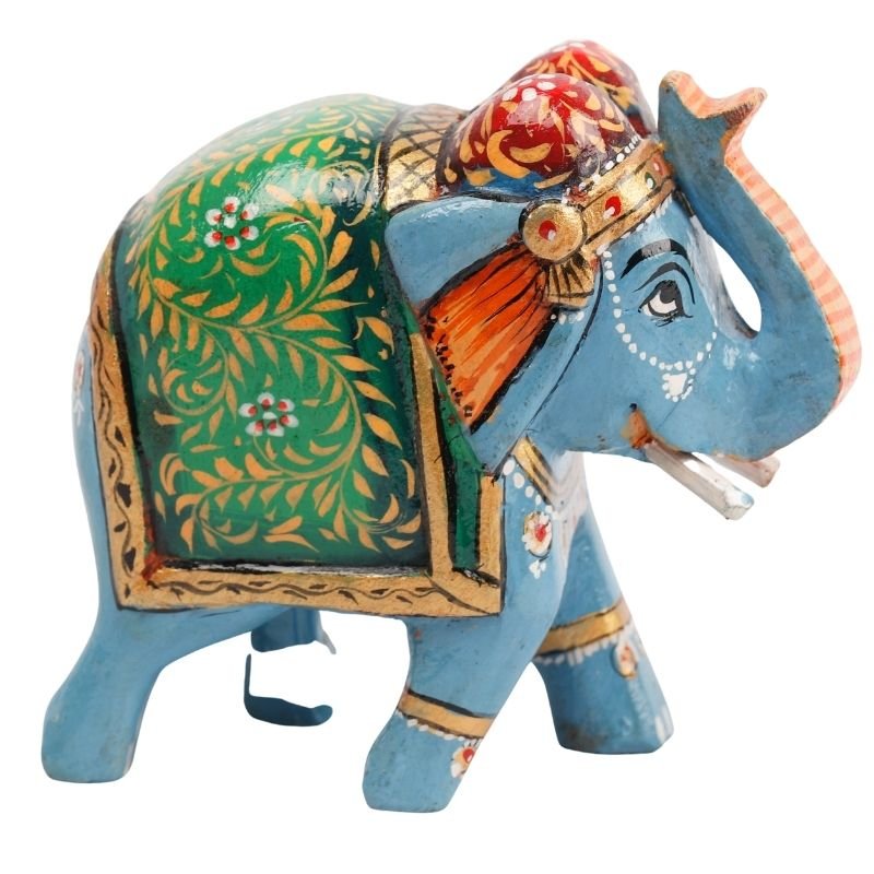 Wooden Decorative Hand Painted Elephant