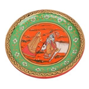 Wooden Hand Painted Decorative Lord Krishna  Painting  Wooden Plate