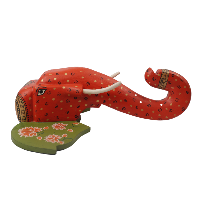 Multi Color Hand Embossed Wall Hanging Elephant Face