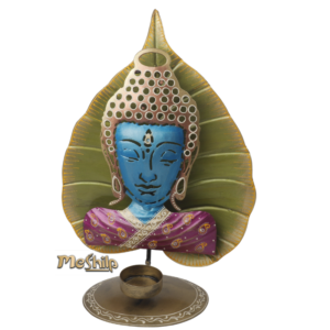 Iron Leaf  Budddha statue with Tealight Holer