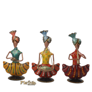 Iron Multi Color Decorative Sardar Ji Musician Show piece for home,Office  Decor,  Set of 3