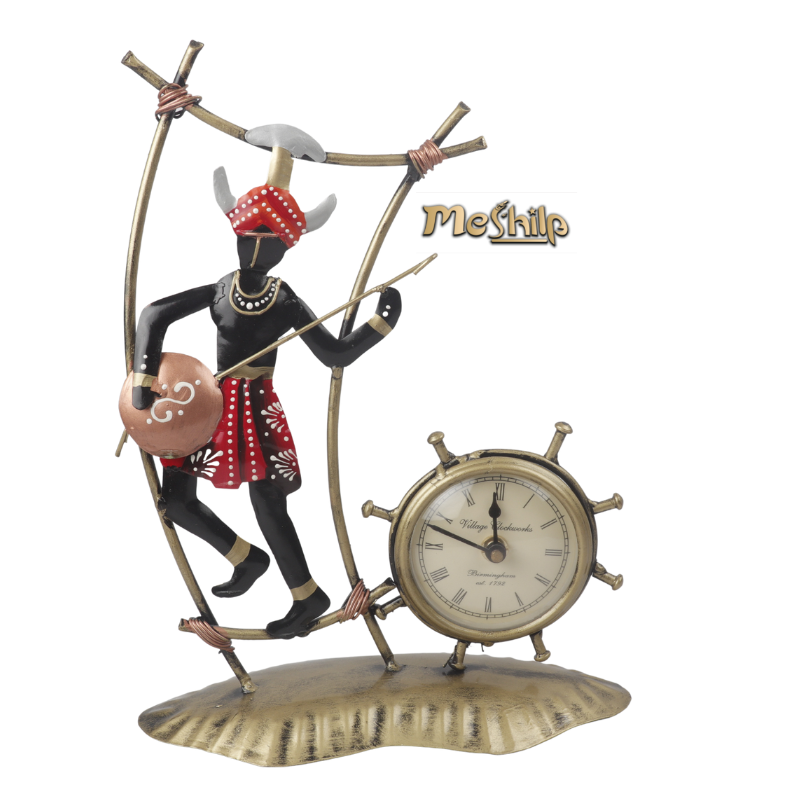 Iron Tribal Men Decorative Musician Show piece for home,Office Decor.